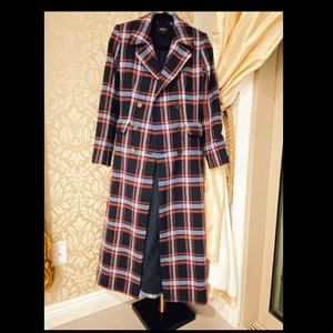 Halogen X Atlantic Pacific Long Plaid Coat